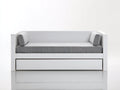 Schlafsofa - Holzrahmen und Textilpolsterung - 205 x 100 x 88 cm - Weiß-Grau - Modernes Design mit 1 Schublade