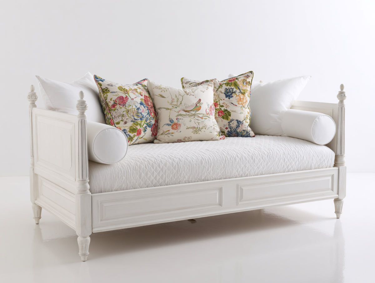 Schlafsofa Tagesbett 200x90x85 cm Holzrahmen Weiß Klassisches Design