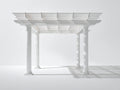 Pavillon - Metall - 320 x 300 x 260 cm - Weiß - Klassisches Design mit Lamellendach und Säulen