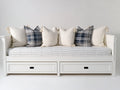 Schlafsofa Holz 210x100x92 cm - Cremeweiß - Klassisches Design mit 2 Schubladen