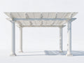 Pavillon aus Metall 320x300x245 cm Weiß - Lamellendach - Klassisches Säulendesign
