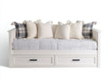 Schlafsofa mit Holzgestell 205x95x95 cm Weiß - 2 Schubladen - Klassisches Design