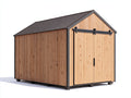 Gartenhäuser Holz 240x190x240 cm - Naturholz-Schwarz - modernes Gerätehaus mit Schiebetür
