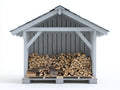 Kaminholzregal Holz 220x90x225 cm - Weiß-Grau - überdachte Konstruktion im Landhausstil