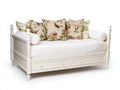 Schlafsofa - Holzrahmen und Textilpolsterung - 205 x 100 x 100 cm - Weiß - Klassisches Design mit 2 Schubladen