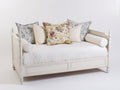 Schlafsofa Holz 210x100x95 cm - Cremeweiß - Klassisches Design mit erhöhtem Rahmen