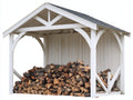 Kaminholzregal Holz 300x120x200 cm Massivholz Weiß Klassisches Design