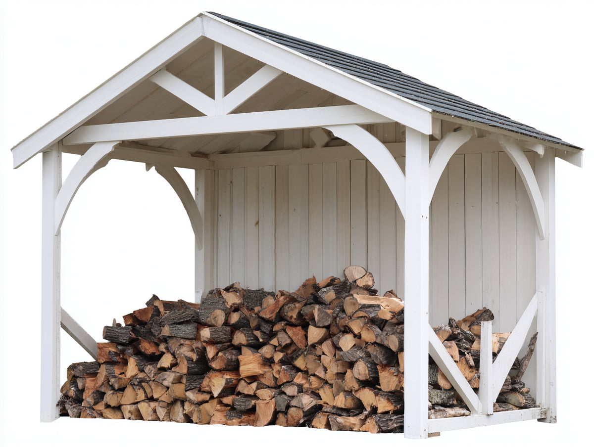 Kaminholzregal Holz 300x120x200 cm Massivholz Weiß Klassisches Design