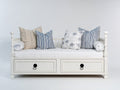 Schlafsofa Holz 205x95x90 cm - Cremeweiß - Klassisches Design mit 2 Schubladen