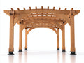 Pavillon Holz 400x300x260 cm - Naturholz - Offene Pergola mit geschwungenem Lamellendach